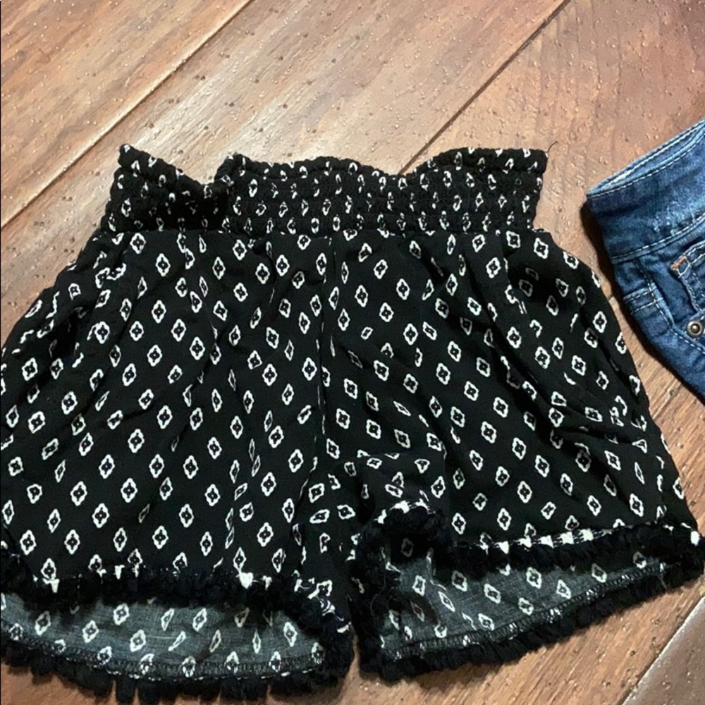 black and white shorts hardly worn